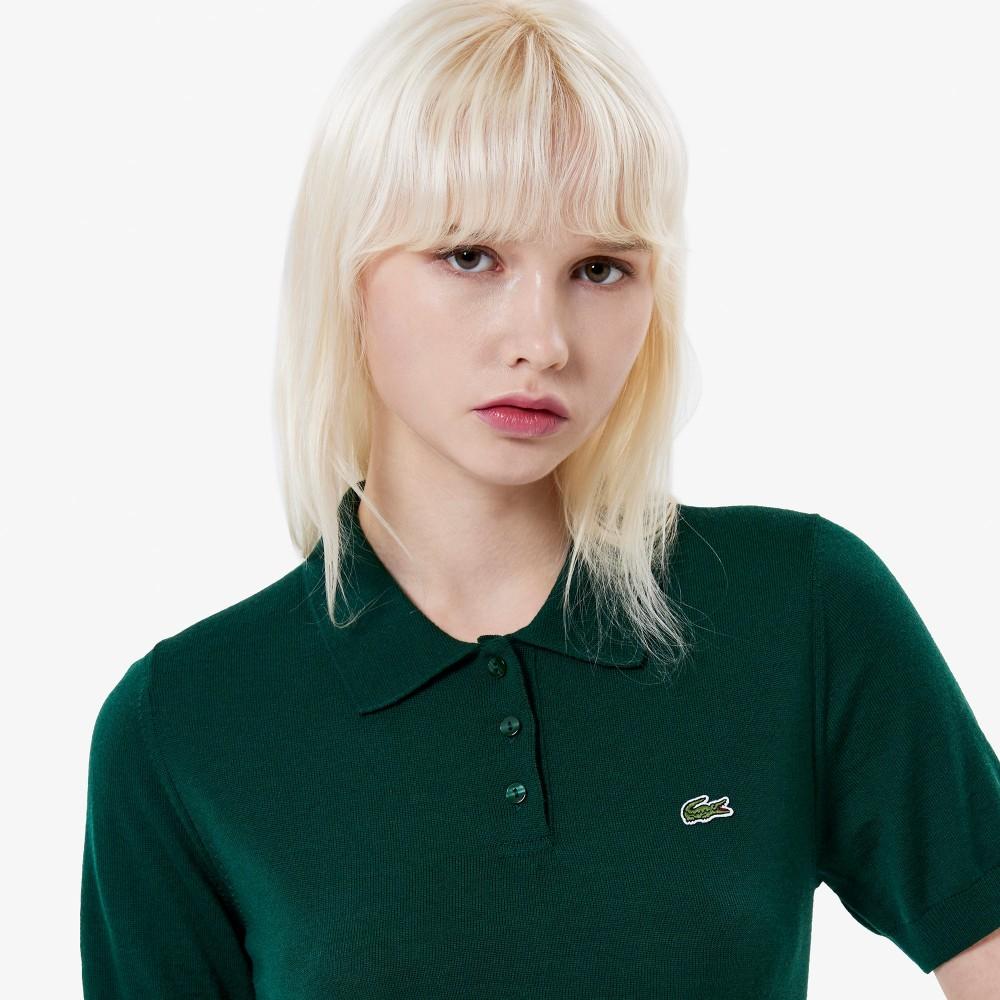 Lacoste Women's Soft Wool Short Sleeve Sweater Polo PF525E-55N132