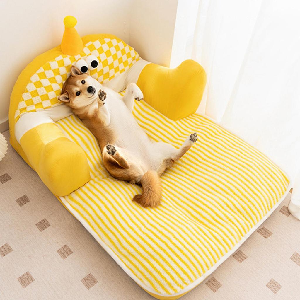 Pet Dog Sofa Bed Winter Warm Cat Couch with Removable Washable Cover Anti-slip Bottom Kitten Sleeping Bed Pet Supplies