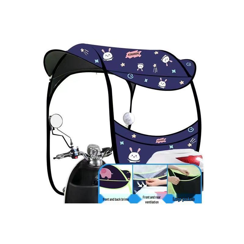 Detachable Electric Car Umbrella: Convenient, Thickened Sunshade Canopy for Battery Cars