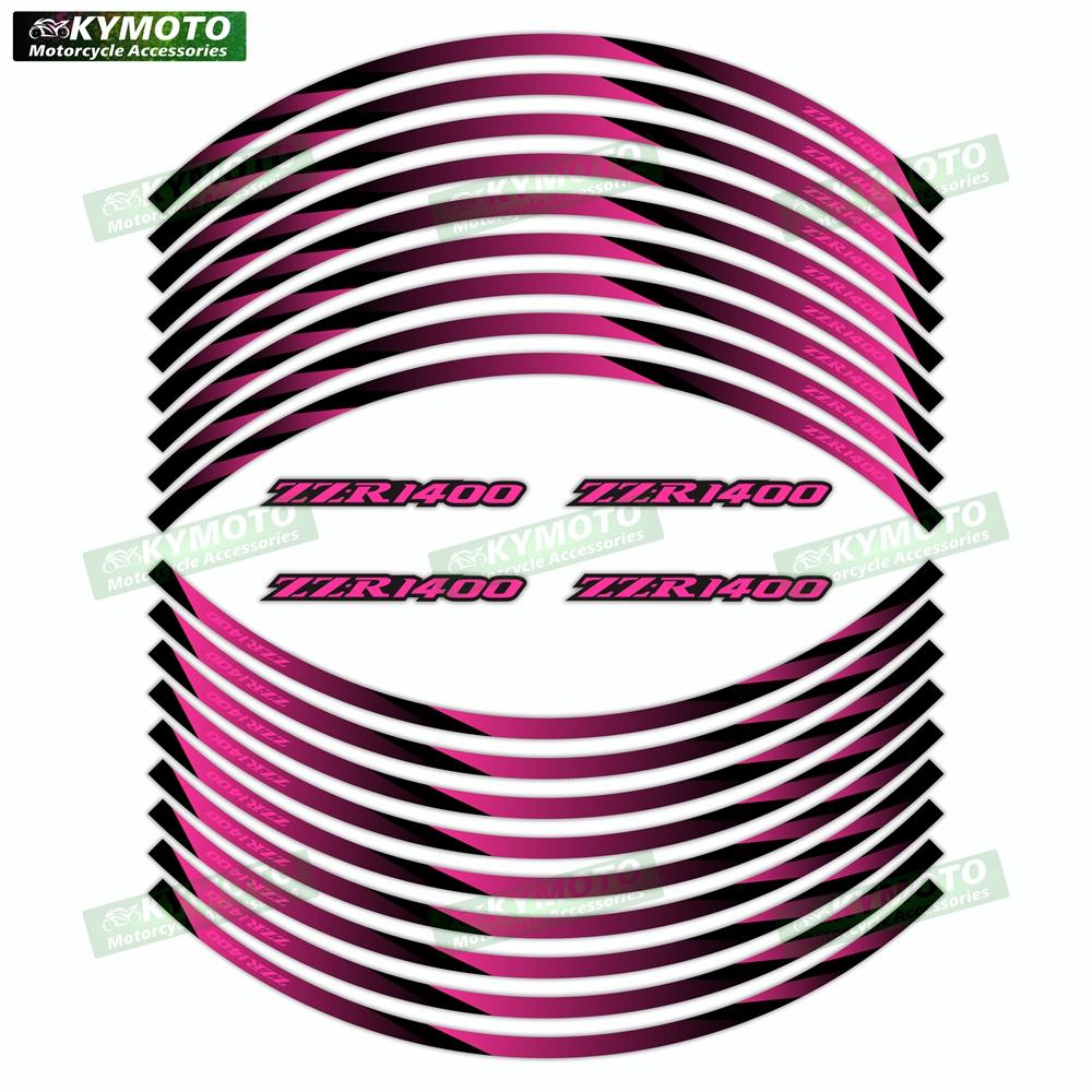 For NINJA ZZR1200 ZZR1400 ZZR1100 motorcycle 17 inch front and rear wheel decals reflective rim stickers decoration