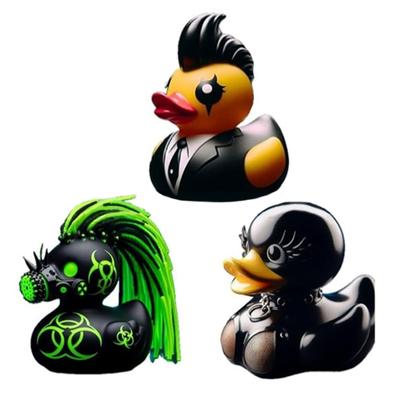 Punk Duck Sculpture Animal Figure Statue Stylish Home Decorations Dance Culture Inspires Resin Figure for Collector