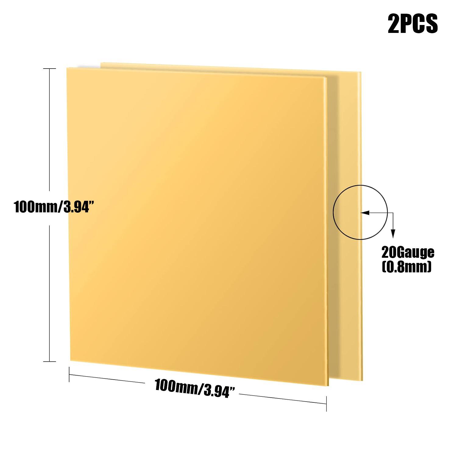 

2 шт. Латунна мідна пластина без подряпин, товщина 0,5/0,8/1,0/1,5 мм, латунна пластина для виготовлення саморобних виробів з ЧПУ. Рамкова модель. Форма. Латунна прокладка. 0.8x100x100mm-0.03x3.94x3.94