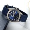 BERNY Men's Titanium Analog Quartz Watch, Japanese VJ53 Movement, 10 ATM Waterproof, Sapphire Glass, Super Luminous, Calendar, Blue Dial