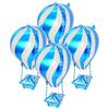 4 Stück Heißluftballon-förmige Folienballons aus Aluminiumfolie, aufblasbare Dekoration für Kindergeburtstagsparty, fröhlich