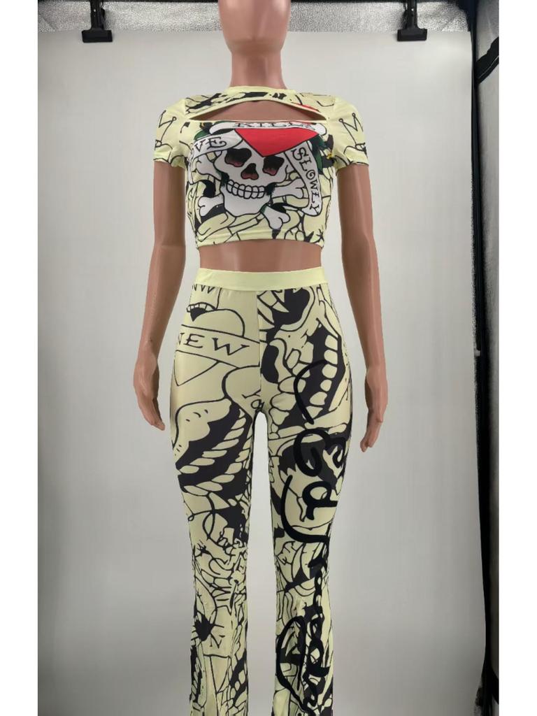 2024 Sommer Lässiger Print Kurzarm Anzug