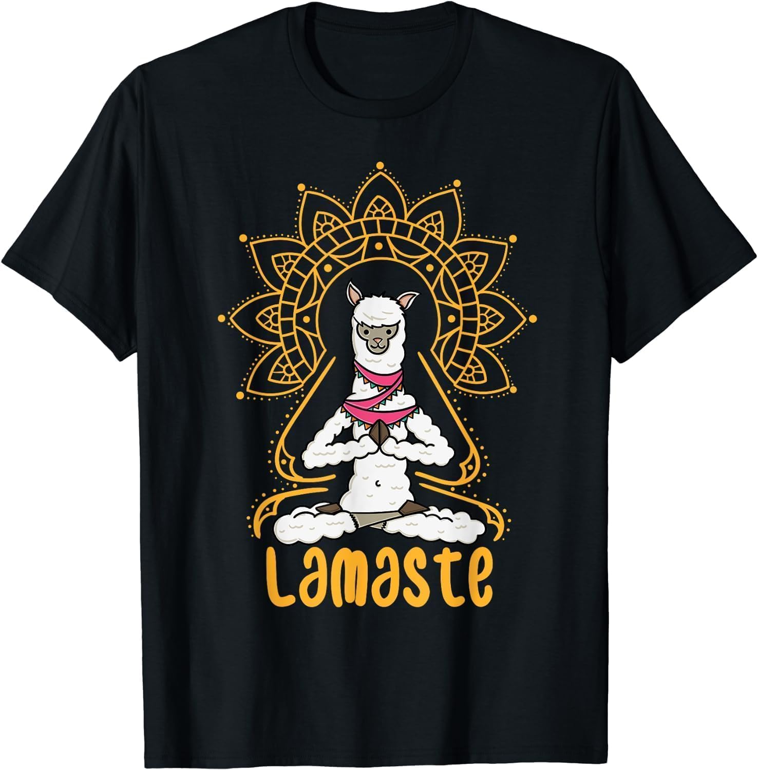 Funny Yoga Men T Shirt Llama Alpaca Yoga Lamaste Men s XXL чёрный