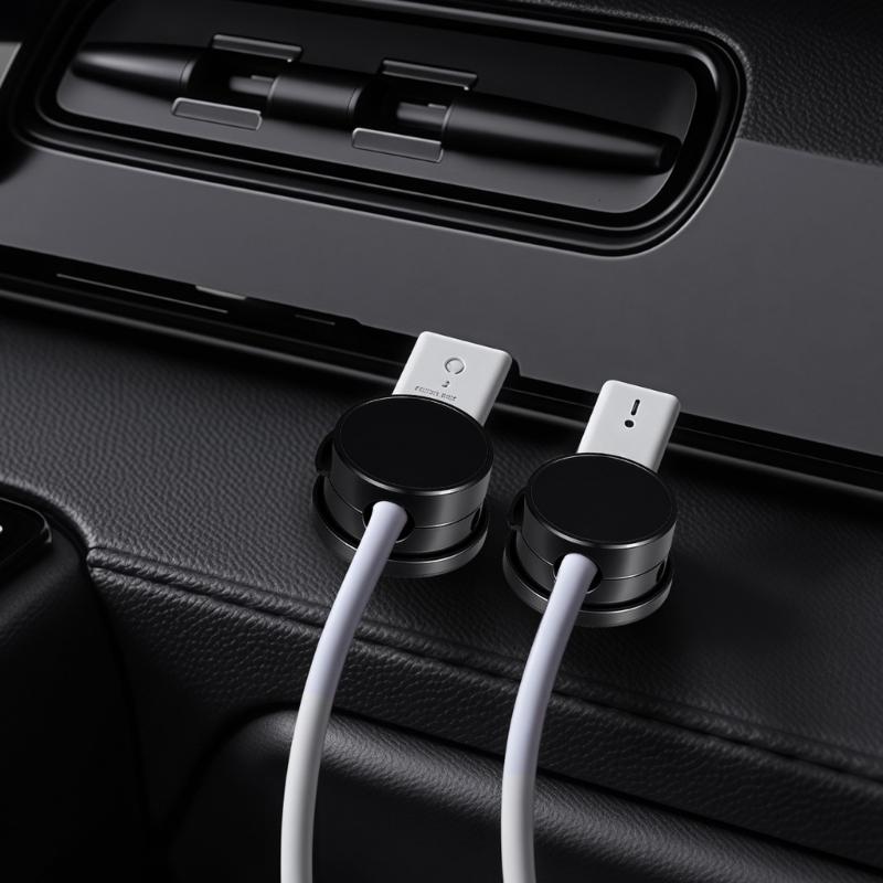 6Pieces 360 Degree Rotating Cord Keeper Magnetic Cable Organiser Adhesive Cable Clip For Desk Cable Cord Management