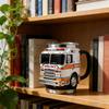 Fire Rescue 3D Fire Truck Mug Double Wall Stainless Steel Insulated Tumbler Vacuum Flask For Firefighters Station Work Gifts