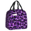 Benutzerdefinierte Leopardenmuster Tragbare Lunchboxen Damen Auslaufsicher Tierfellmuster Kühlbox Thermische Lebensmittelisolierte Lunchtasche Schüler