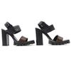 Excellent LOUIS VUITTON Sandals Star trail line Black brown Monogram canvas Women 36.5 Used