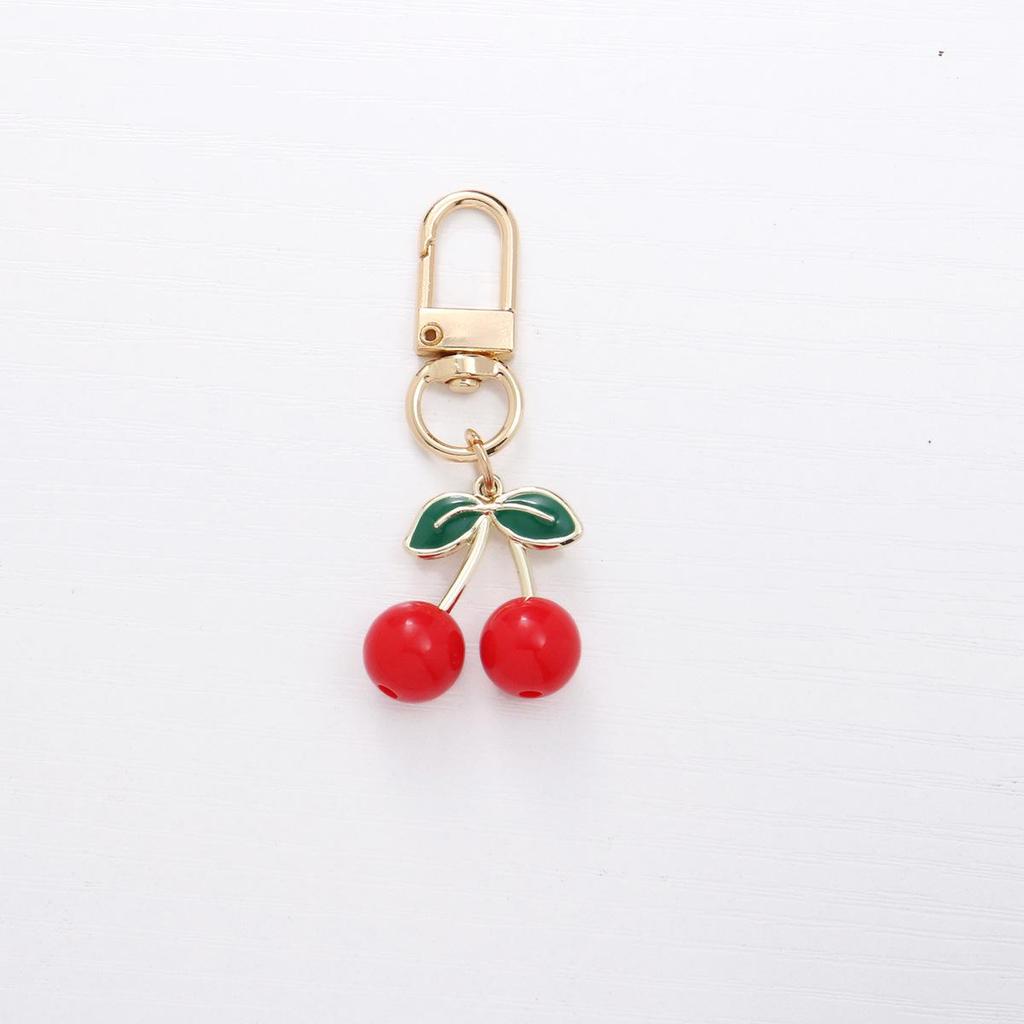 Charming Cherry Pendant Keychain: Cute 3D Fruit Bag & Phone Accessory