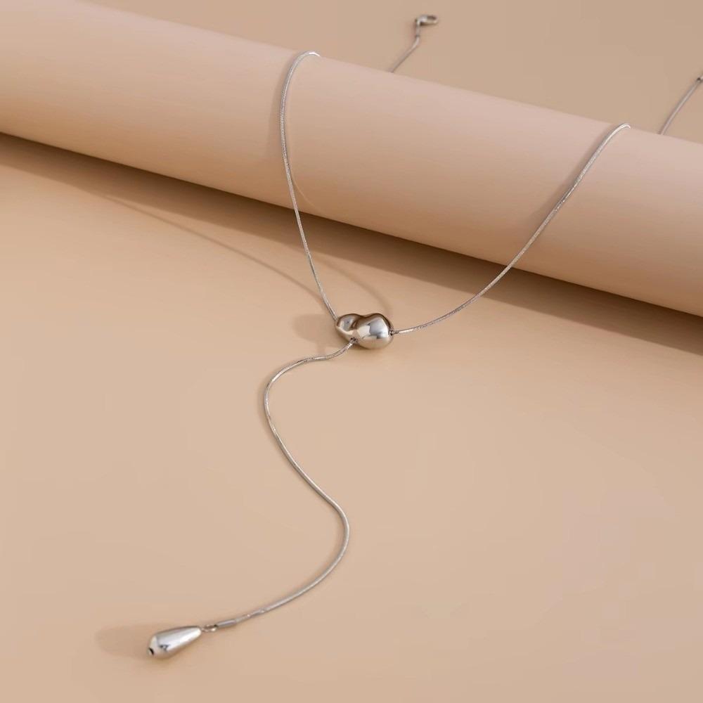 Oregelbunden Vattendroppe Hänge Halsband Metall Nyckelbenshalsband Dam Smycken Gåva