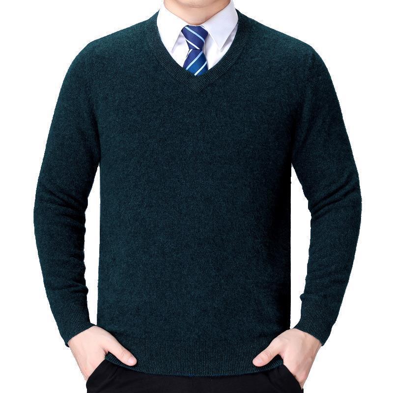 Men's Winter V-Neck Knit Sweater for Casual or Business Wear