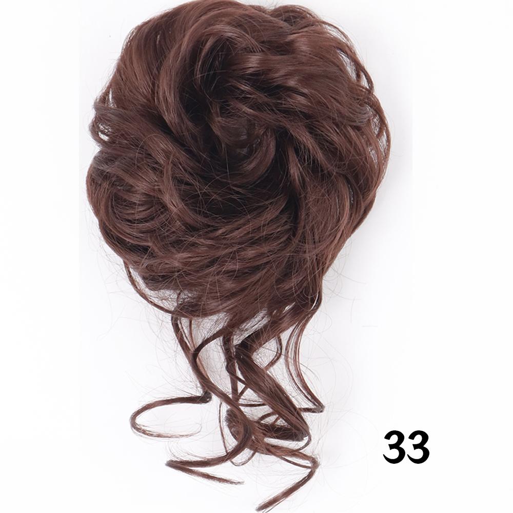 LISI HAIR Synthetic Curly Scrunchie Chignon with Elastic Rubber Band Messy Bun Ponytails Extension for Women