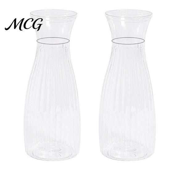 Smooth Finish Vase Clear Bud Vase, Plastic Transparent Modern Flower Lightweight Table Centerpiece for Home Party Wedding Decor Practical 2pcs