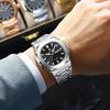 POEDAGAR Luxury Casual Men's Clock Waterproof Luminous Date Week Men Watch Stainless Steel Quartz Business Watches For Man Reloj