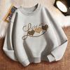Love Heart Printed Hoodie Long Sleeve Sweatshirt Pullover Spring Crew Neck Graphic Print Hoodie Girl