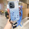 For Xiaomi Redmi 15C 4G (Global) (171mm)/Poco C85 4G (171mm) Case Flower Pattern TPU Gradient Phone Cover with Lanyards