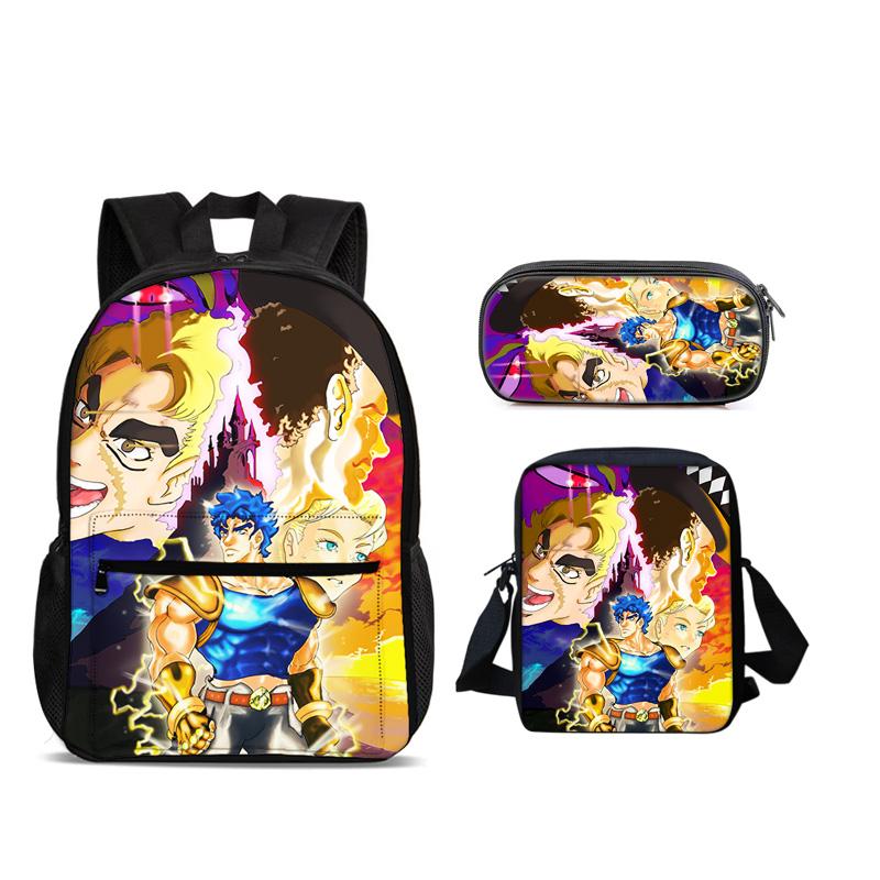 Fundamental Round Front Tote Everyday Backpack Pen Bag ice Bag 3Pcs Set Versatile Comic Male or Female School Birthday Best Gift