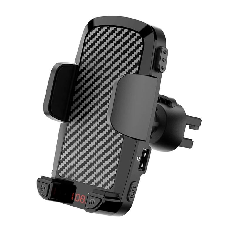 FM Transmitter Car Bluetooth 5.0 Handsfree Car Kit AUX Audio Receiver Play Phone Holder Car MP3 Player Car Accessories