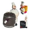Fat Chef Resin Figurine Toothpick Holder Resin Chef Statue Sculpture Home Cafe Restaurant Kitchen