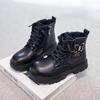 Autumn/Winter 2025 Girls' Leather British Style Non-slip Martin Boots for Kids - Princess Design