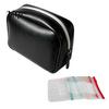 Portable Medication Case for Travel A8 Waterproof Pill Organizer with 7/14 Zippered Pouches, Small Pouch PU Leather Storage Travel, Loose Leaf Binder,