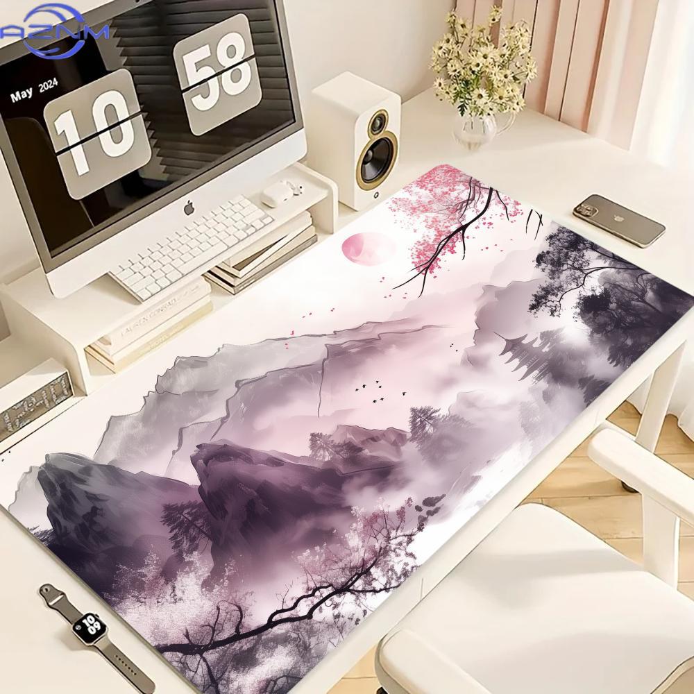 Cherry Blossom Mountains Mouse Pad Xxl Computer Accessories Office Game Table Mats Antislip Gaming Keyboard Mousepads Desk Pads