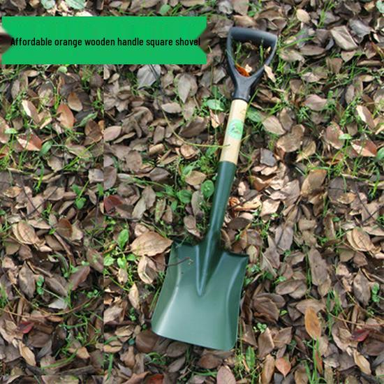 Wooden Handle Stainless Steel Gardening Shovel - Small, Pointed Shovel for Snow, Soil, Planting Trees & Flowers
