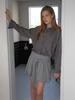 Etmont Knotted Frill Mini Skirt, Melange Gray