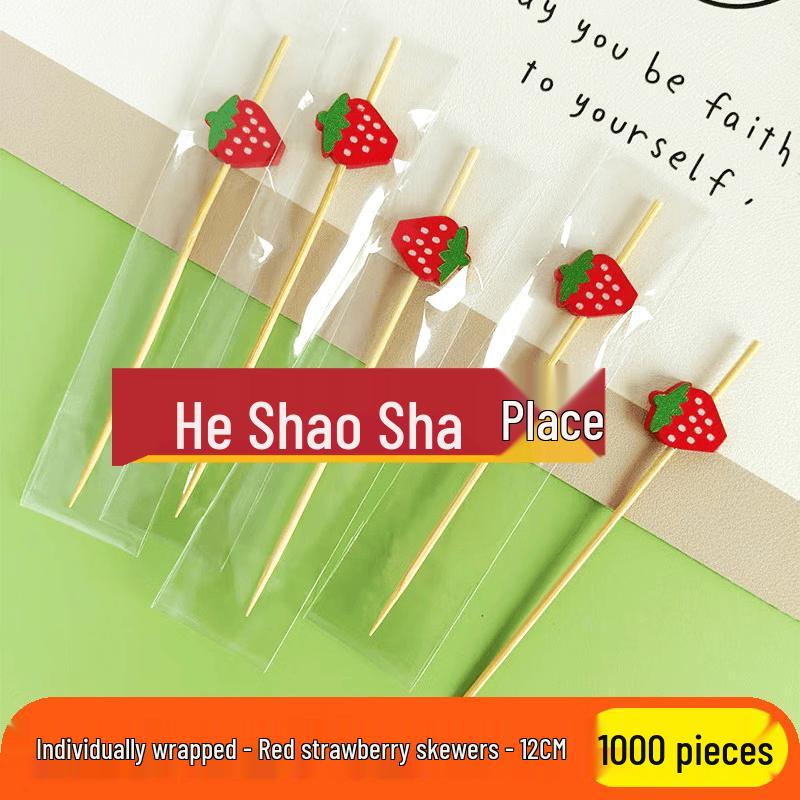 Disposable Wooden Individually Wrapped Fruit Picks