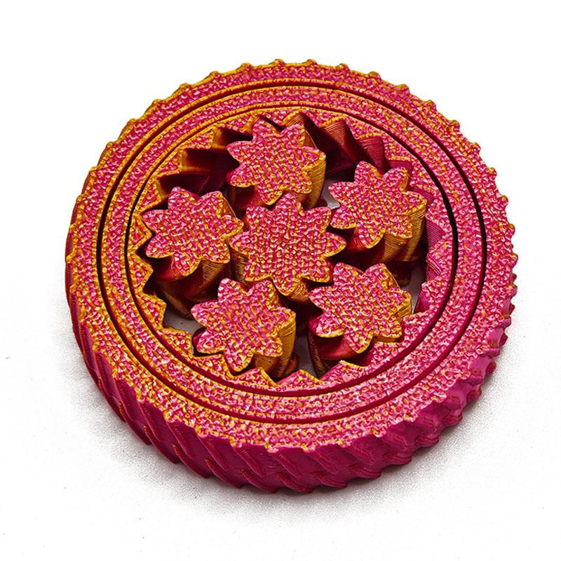 Toys 3D Printed 360 Rotating Gear Fingertip Toy Stress Decompression Ball O-Shaped Gyroscope Gravity Rotation Anxiety Relief Fun