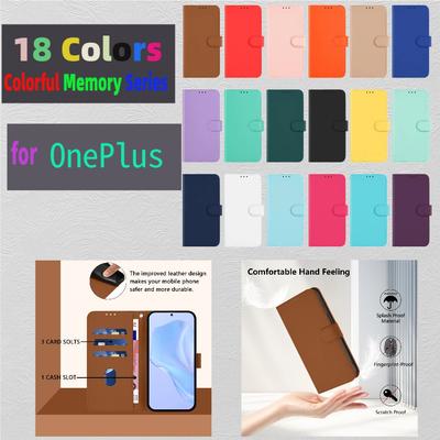 18 - Étui portefeuille pour téléphone en cuir PU coloré pour la série OnePlus.OnePlus 8T,9,9R,10R,11R,Ace,Ace 2V,Nord 2 5G,Nord 3,Nord 4,Nord CE2,CE4,Nord N10,N20,N30...
