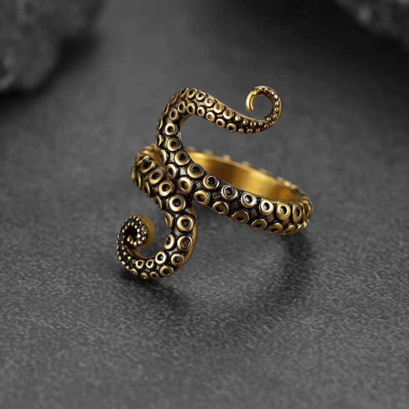 New Retro Octopus Punk Ring Trendy Octopus Open Ring