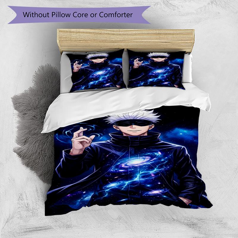 3pcs Gojo Satoru Pattern Bedding Set Duvet Cover Set Includes Duvet Cover &pillowcases, Perfect All Season Bedroom Decoration & Gift