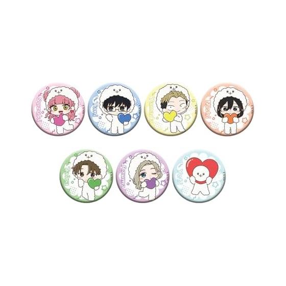 TV Anime Opposite You & Me Mini Chara Glitter Can Badge Yeti ver. BOX of 7 (55mm)