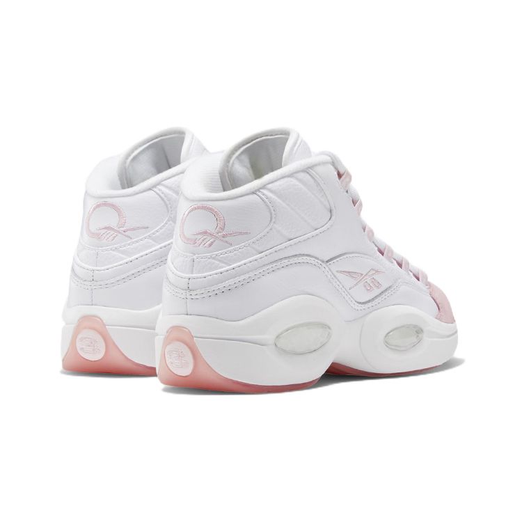 Reebok Question Mid Big Kid Pink Toe Kids Sneakers White Footwear-White Pink-Glow GX9357