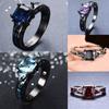 New European And American Creative Accessories Fashion Female Zircon Hand  Black Gem Wedding Ladies Ring