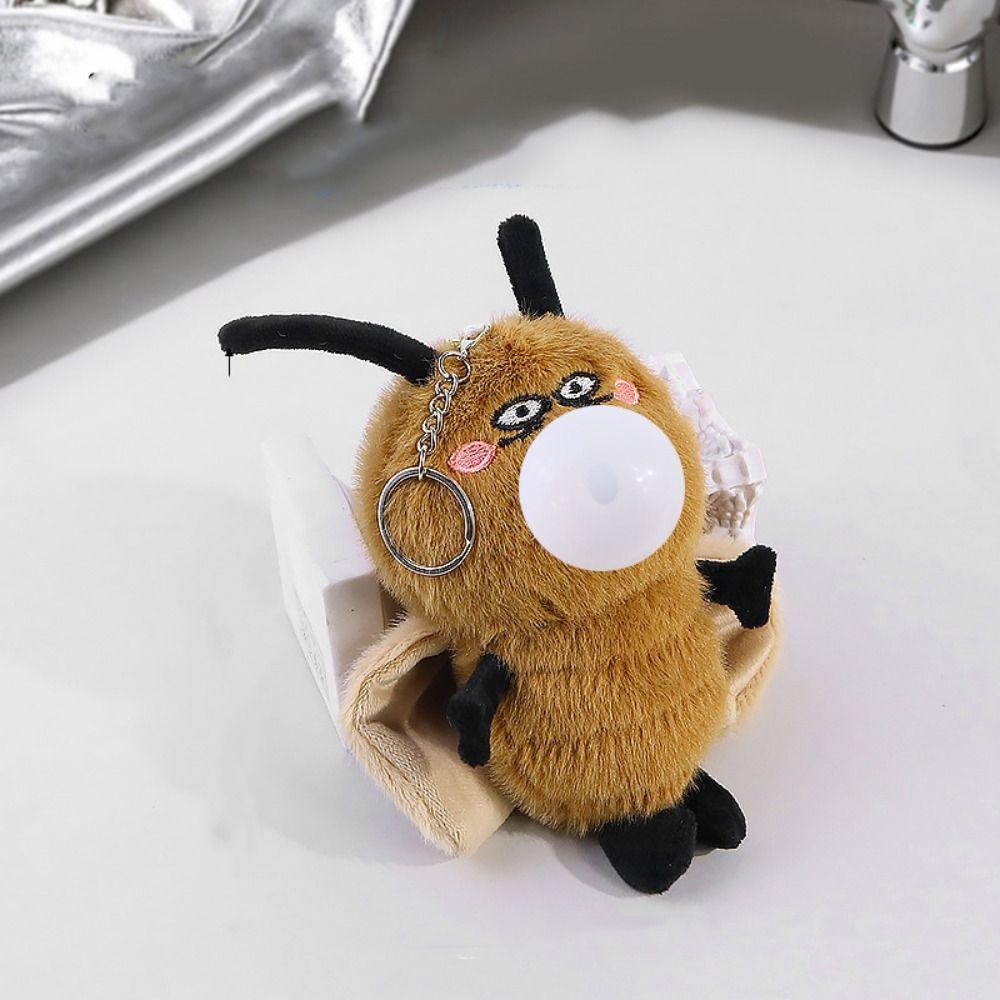 Fluffty Cockroach Plush Key Chain Soft Xiaoqiang Doll Key Ring Blowing Bubble Pendant  Girls