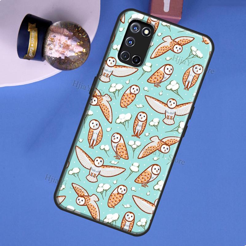 Fashion Cartoon Owl Case For OPPO A74 A94 A54 A57 S A77 A76 A96 A52 A72 A91 A93 A5 A9 A31 A53 A15 A16 A17 Cover