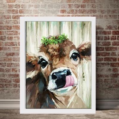 5D Diy Diamond Painting Cartoon Sweet Calf Cross Stitch Set Full Diamond Embroidery Mosaic Art Picture of Rhinestones Decor Gift