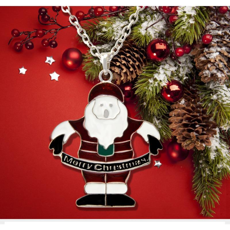 Meier Zinc alloy enamel christmas gift sweater necklace красный