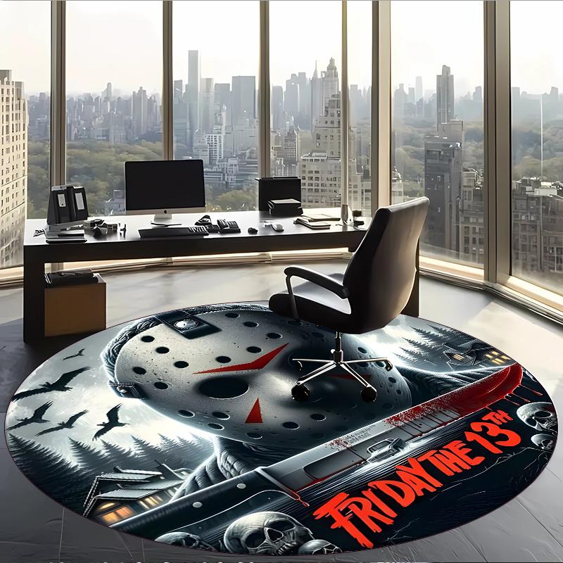 Friday The 13th (1) Round Office Rug Decorative Floor Rug for Office Bedroom Living Room and Home Space
