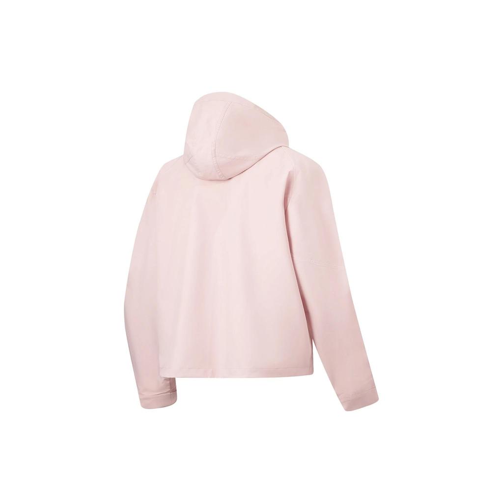 Li-Ning Solid Color Hooded Sports Windbreaker Women Outerwear Light-Pink AFDT850-3