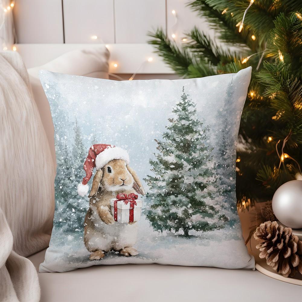 Home Decor Adorable Snowflake Llama Pillow Cover Pattern Cushion Cover Suitable for Sofa Bedroom Car Pillow Cover