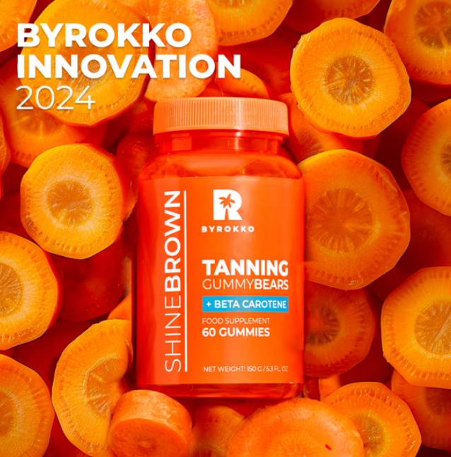 Byrokko Shine Brown Beta-Carotin-Bräunungsverstärker-Gummibärchen, 150 g