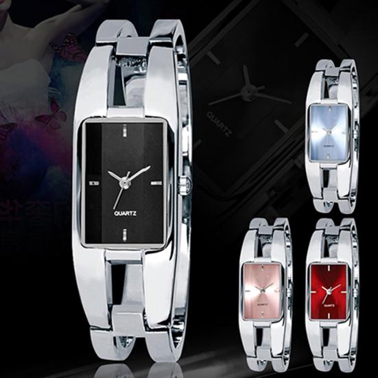 Women's Square Dial Changing Color Bracelet Bangle Quartz Fashion Wrist Watch
