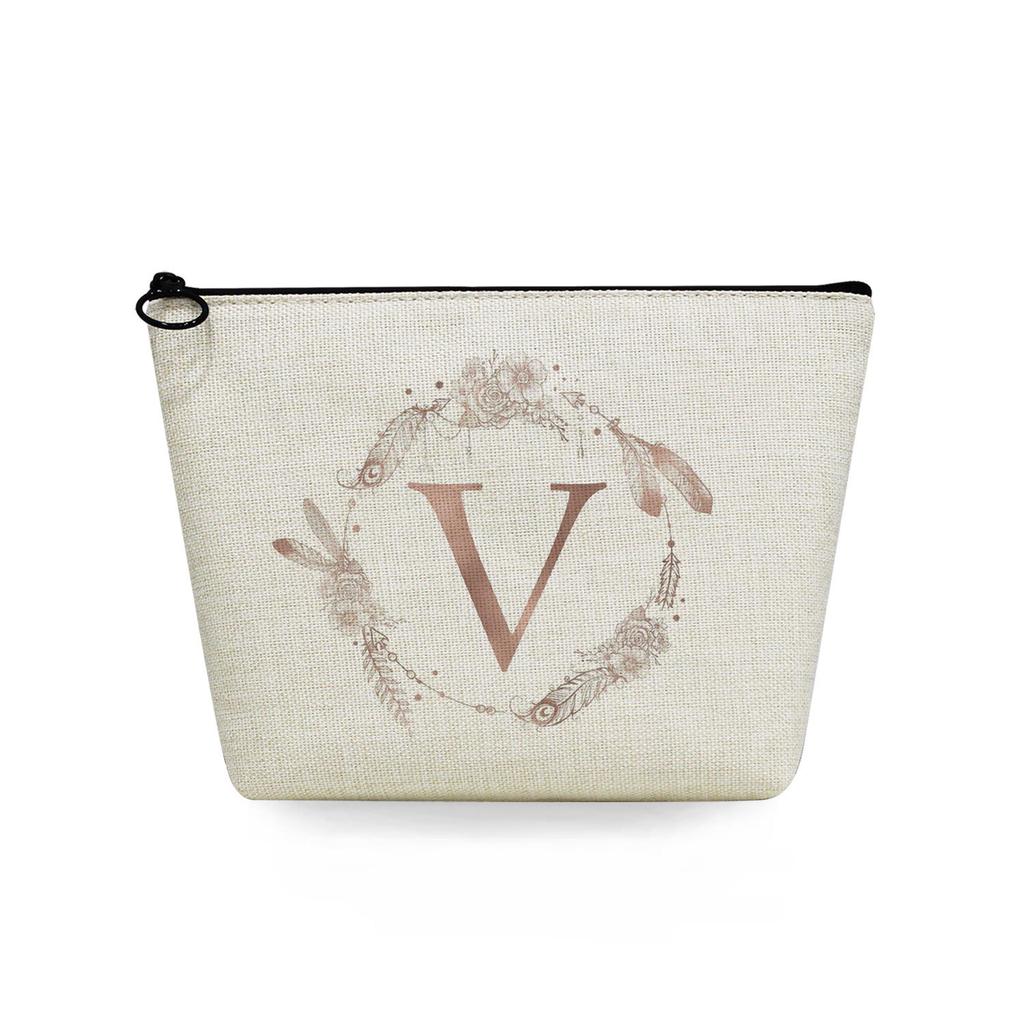 Women Circular letter Print Cosmetic Bag Toiletries Organize Travel Storage Case 6751 KTB
