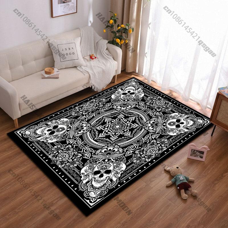 Skulls ornate patternscarpet Yoga living room room decor children's crawling mat doormat area rug games floor mat