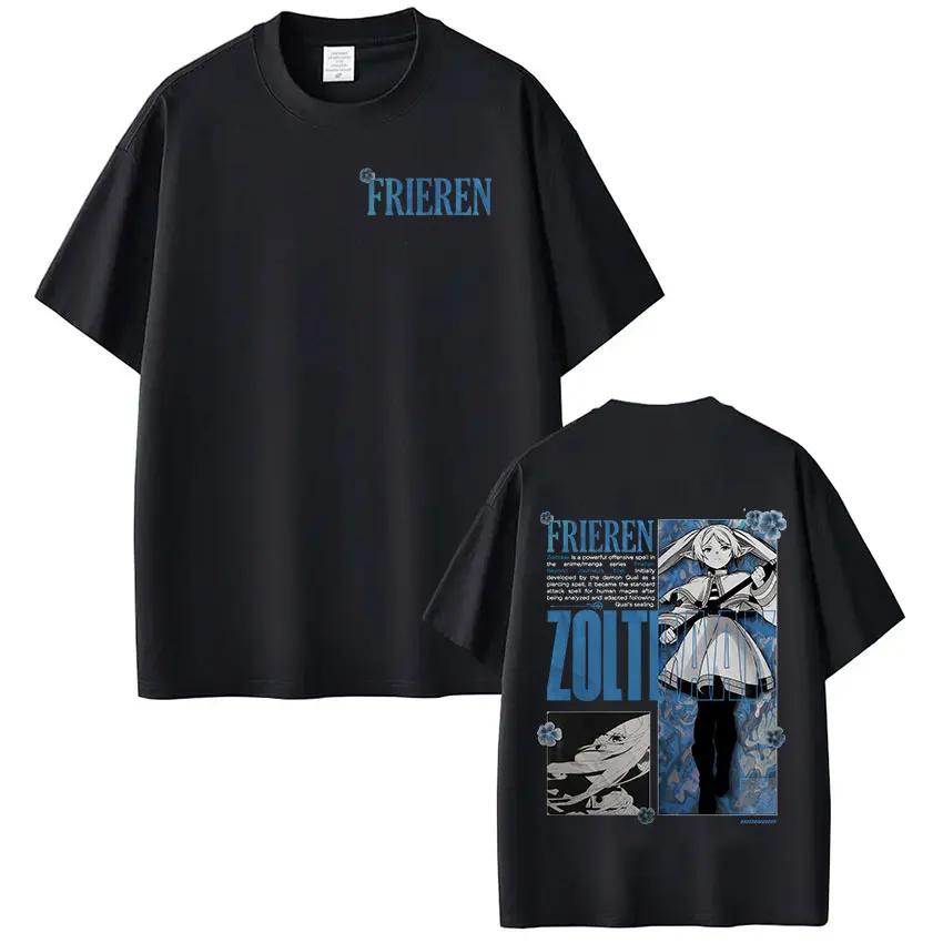 

Anime Frieren_ Beyond Journey s End Frieren Graphic T-shirt Men Women Clothing Fashion Retro Short Sleeve Cotton Summer T Shirts S чёрный